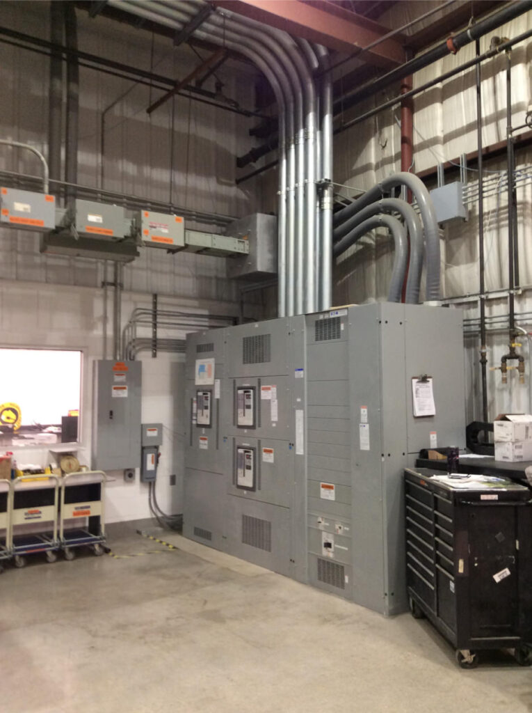 Large commercial electric boxes and piping